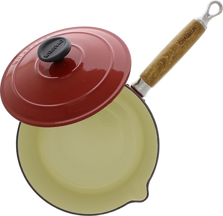 Chasseur 2.6-Quart Red Enameled Cast Iron Braiser with Lid