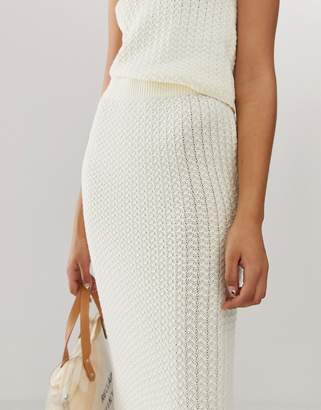 ASOS Design DESIGN co-ord textured knit midi skirt