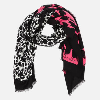 Marc Jacobs Women's Dotted Leopard Stole Scarf Bright Pink