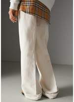 Thumbnail for your product : Burberry Cotton Linen Canvas Wide-leg Trousers