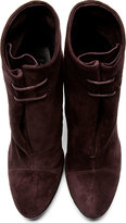 Thumbnail for your product : Burberry Purple Suede Grace Ann Ankle Boots