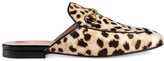Thumbnail for your product : Gucci Leopard Princetown pony mules