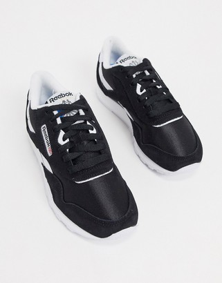 Reebok Classic Nylon sneakers in black and white - ShopStyle