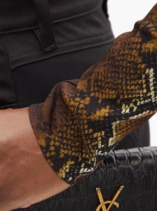 Versace Scoop-neck Python-print Jersey Top - Animal