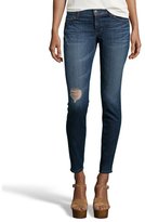Thumbnail for your product : David Kahn blue stretch distressed denim 'Brenda' ankle length jeans