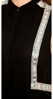 Thumbnail for your product : Torn By Ronny Kobo Violet Shirt with Embellished Crystals
