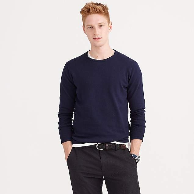 J.Crew Slim cotton-cashmere crewneck sweater - ShopStyle