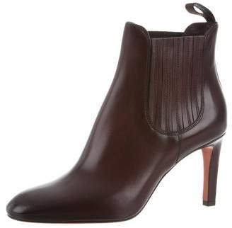 Santoni Leather Round-Toe Ankle Boots w/ Tags