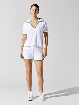 Sundry Loop Terry Polo - White/Spruce