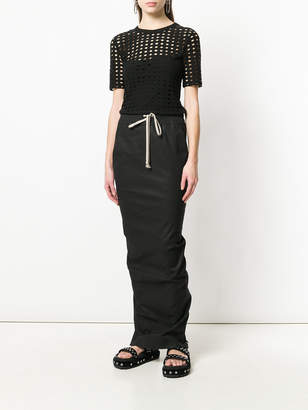 Rick Owens fitted long drawstring skirt