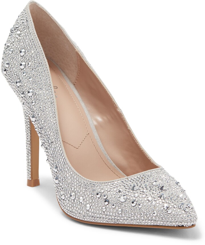 Silver Rhinestone Heels | Shop the world's largest collection of fashion |  ShopStyle