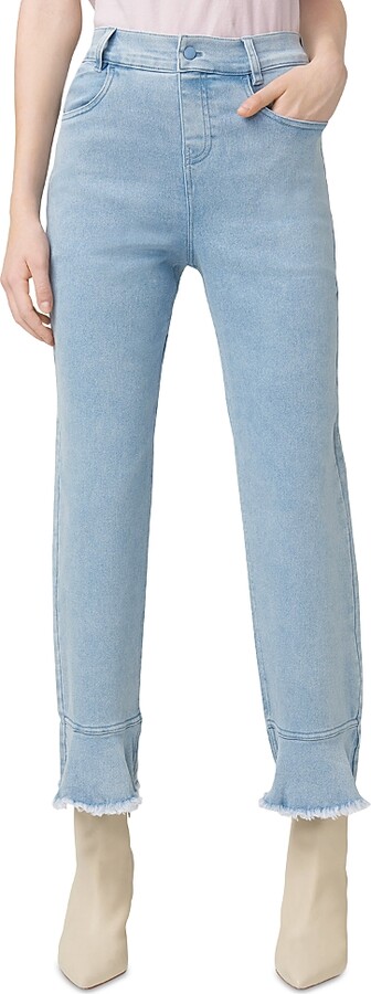 Hue High Rise Ruffle Hem Skimmer Jeans