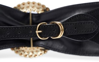 Alessandra Rich Embellished suede belt