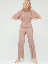 Thumbnail for your product : Very Plisse High Neck Top - Camel