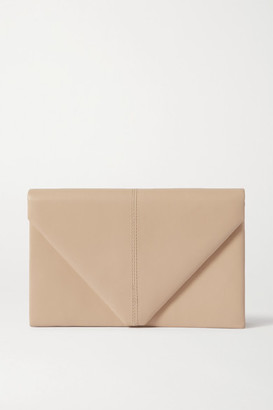 cream suede clutch bag