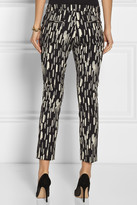 Thumbnail for your product : Lela Rose Caroline cropped patterned stretch cotton-blend pants