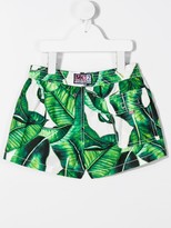 Thumbnail for your product : MC2 Saint Barth Banana Leaves Print Swim Shorts