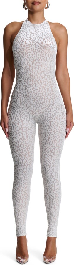 Naked Wardrobe Burnout Open Back Jumpsuit