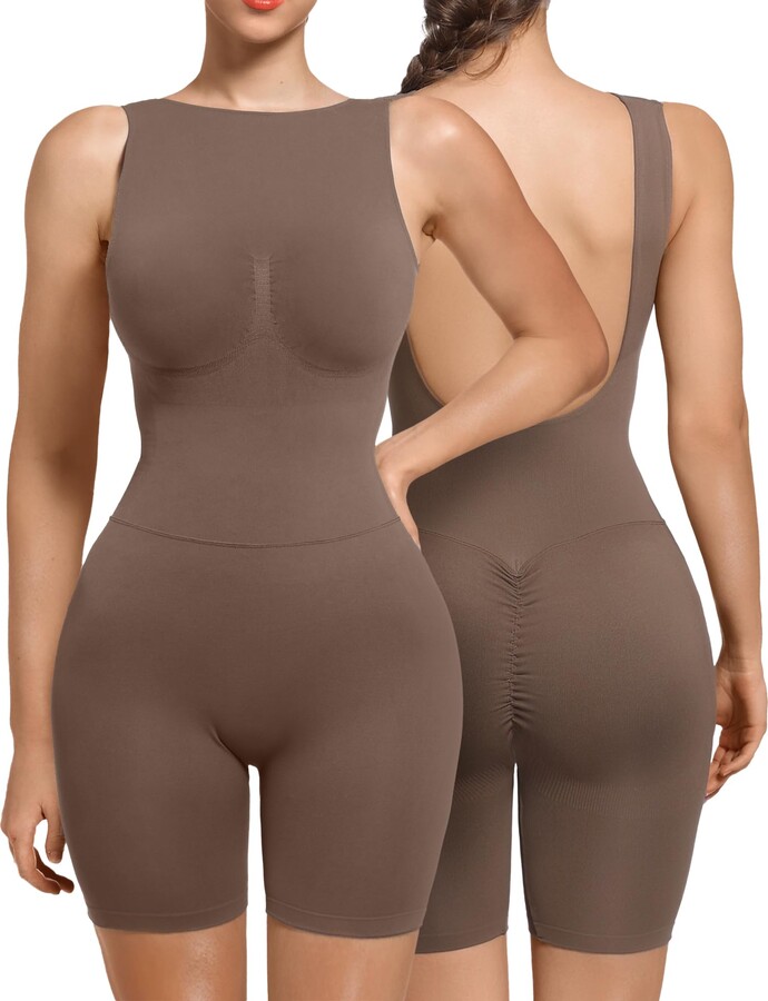 SHAPERX Women's Shaping Bodysuits Tummy Control Low Back Shapewear