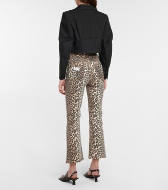 【Ganni】leopard-プリント high-riseフレアジーンズ GANNI Leopard-print high-rise flared jeans | mytheresa