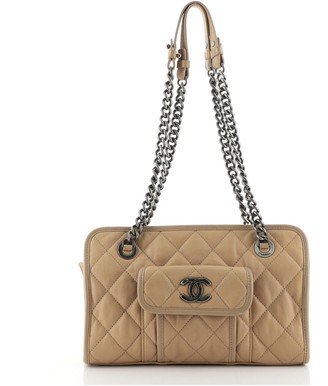 Chanel Casual Riviera Chain Shoulder Bag Quilted Calfskin