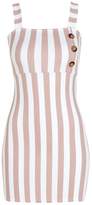 Thumbnail for your product : boohoo Petite Stripe Mock Horn Button Shift Dress
