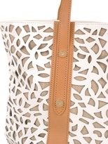 Thumbnail for your product : Sondra Roberts Leather and Linen Tote