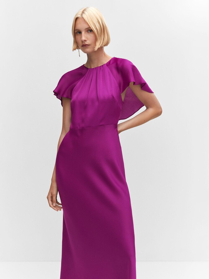 MANGO Vuelo Satin Maxi Dress - ShopStyle