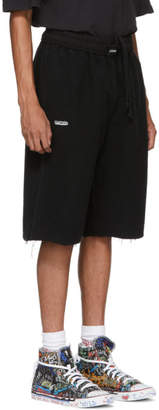 Vetements Black Oversized Inside-Out Sweat Shorts