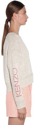 Kenzo Knit Sweater W/ Embroidered Sleeves