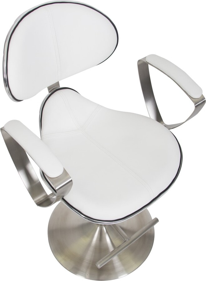 MIX Brushed Stainless Steel Adjustable Height Swivel Bar Stool with