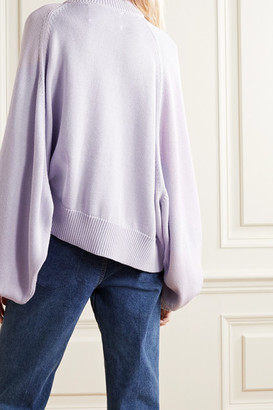 I Love Mr Mittens Oversized Cotton Sweater - Lilac