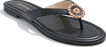 Jack Rogers Roxy Leather Ornamented Flip Flops
