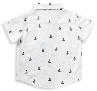 Bear Camp Little Boy's Seersucker Sailboat-Print Shirt