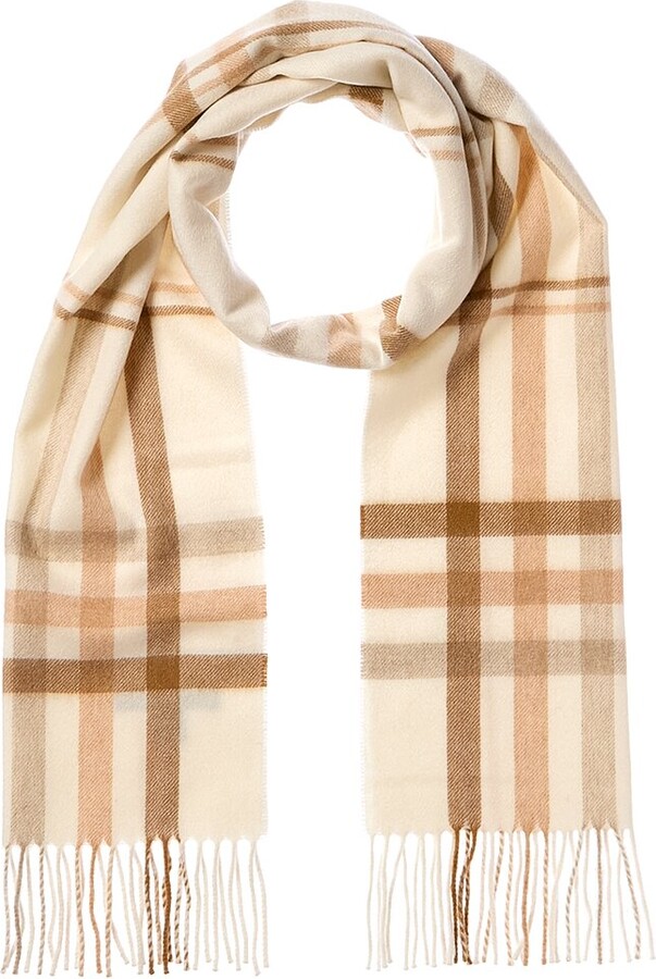 Amicale Cashmere Check Cashmere Scarf
