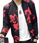 Thumbnail for your product : CFD Mens Stand Collar Floral Printed Baseball Outdoor Jacket XL