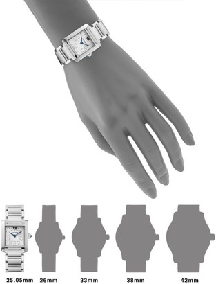 Cartier Tank Francaise Medium Stainless Steel & Diamond Bracelet Watch
