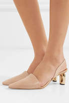 Thumbnail for your product : REJINA PYO Conie Lizard-effect Leather Slingback Pumps