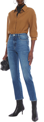 Frame Le Sylvie Cropped Faded High-rise Slim-leg Jeans