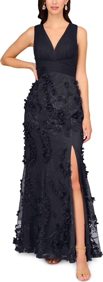 Aidan Mattox Floral Applique Mermaid Gown - Exclusive