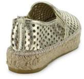 Thumbnail for your product : Loeffler Randall Rowan Perforated Metallic Leather Platform Espadrille Sneakers