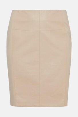 Karen Millen Plus Size Faux Leather Ponte Panelled Skirt