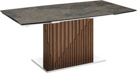 Casabianca Furniture Moon Extendable Genuine Marble Pedestal Dining Table