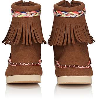 Billieblush FRINGED FAUX-SUEDE BOOTS