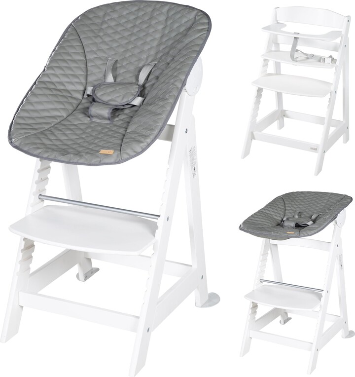 roba Born Up Stair High Chair Set 2in1 Stone Quilted High Chair with
