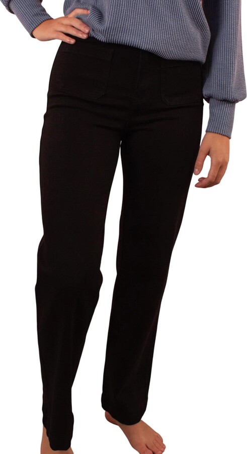 Judy Blue Highwaist Patch Pocket Straight Jean In Black