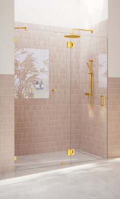 Glass Warehouse Halo 58.25 in. x 78 in. Frameless Glass Hinge Shower Door