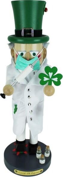 Steinbach SteinbachBigWoodenNutcrackerCollection,IrishCOVID-19Fighter,18.5