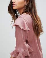 Thumbnail for your product : AX Paris Textured Frill Sleeve Top