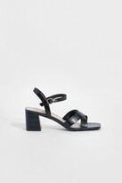 Thumbnail for your product : boohoo Croc Crossover Low Block Heeled Sandals